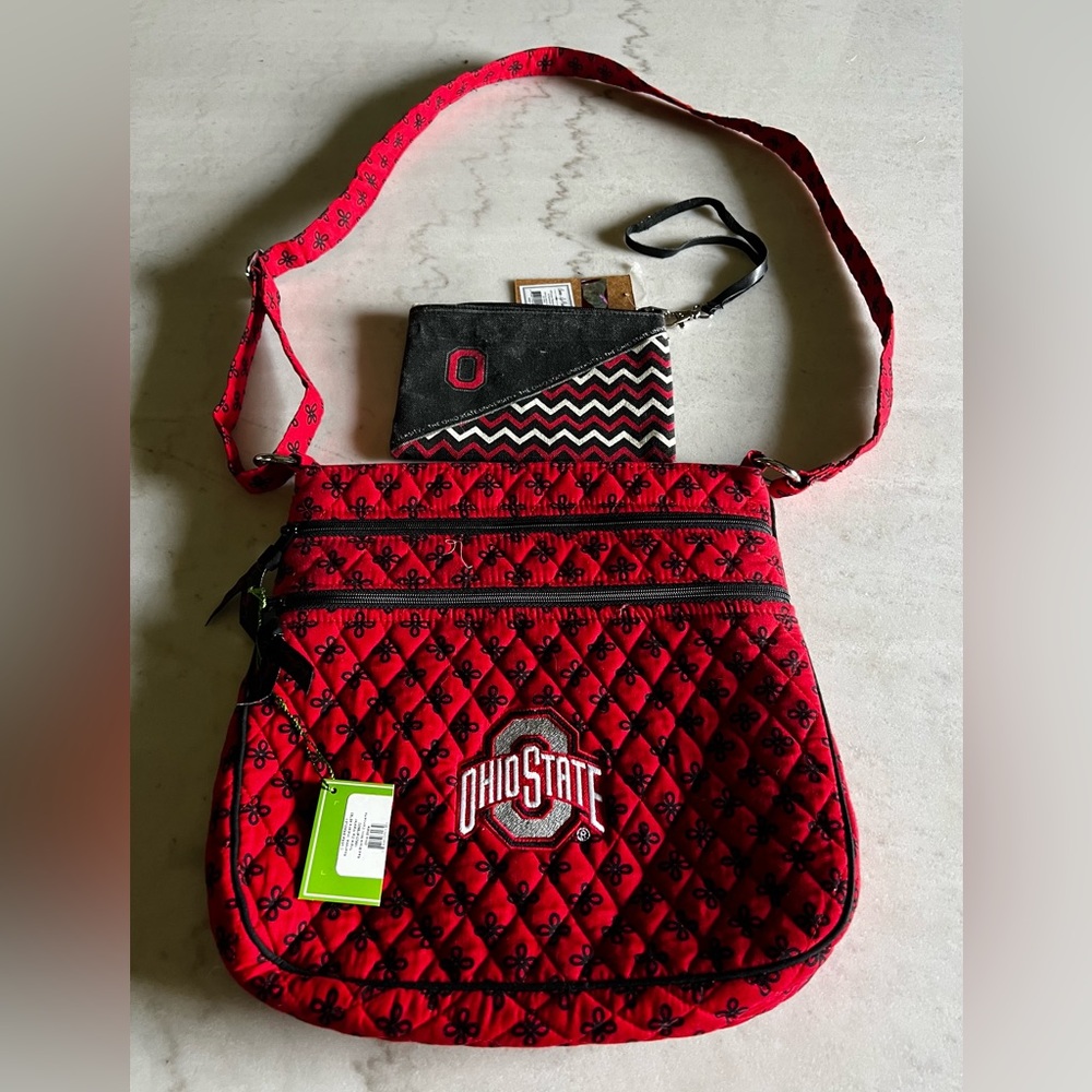 Vera Bradley Bag Women's Collegiate Triple Zip Hipster Crossbody Ohio State NWT.